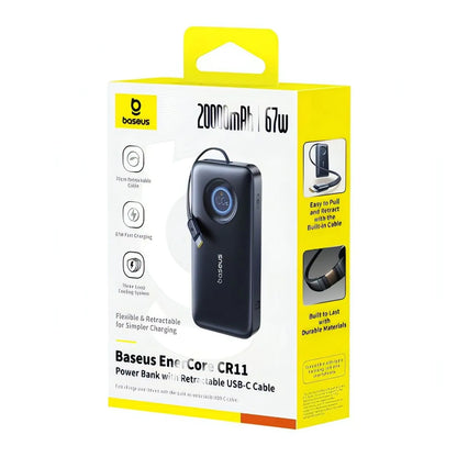 Ekstern batteri Baseus EnerCore CR11, 20000mAh, 67W, PD, 2 x USB-C, Svart E0027H00
