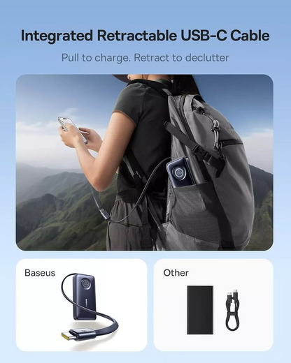 Ekstern batteri Baseus EnerCore CR11, 10000mAh, 45W, PD, 2 x USB-C, Svart E0027G01