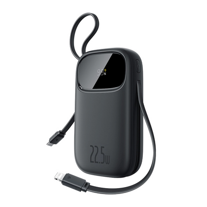 Ekstern batteri Baseus EnerFill FC31, 10000mAh, 22.5W, QC + PD, 1 x Lightning - 1 x USB-A - 2 x USB-C, Svart