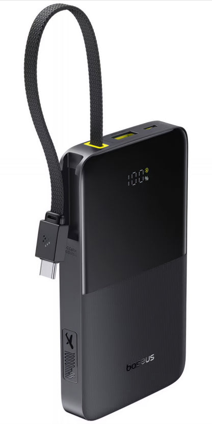 Ekstern batteri Baseus EnerFill Bipow2 Pro, 10000mAh, 22.5W, QC + PD, 1 x USB-A - 2 x USB-C, Svart E0027600