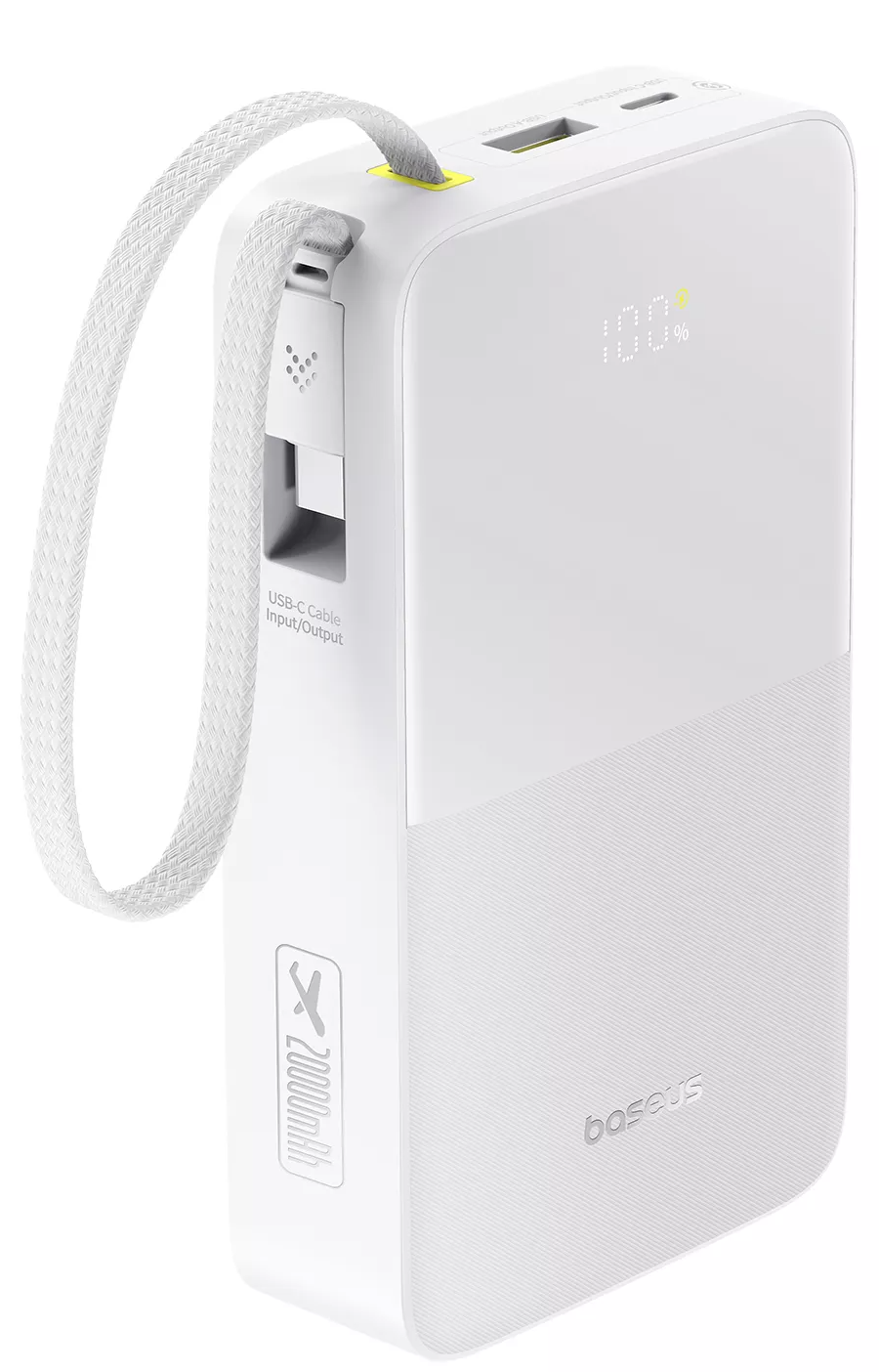 Ekstern batteri Baseus EnerFill Bipow2 Pro, 20000mAh, 22.5W, QC + PD, 1 x USB-A - 2 x USB-C, Hvit E0027700