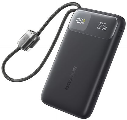 Baseus EnerFill FC11 Ekstern Batteri, 10000mAh, 22,5W, QC + PD, 1 x Lightning - 1 x USB-A - 2 x USB-C, Svart E0027R04