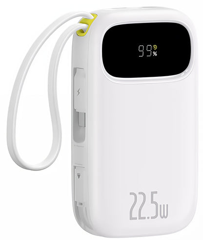 Ekstern batteri Baseus EnerFill FC31, 10000mAh, 22,5W, QC + PD, 1 x Lightning - 1 x USB-A - 2 x USB-C, Hvit P10082106213-00