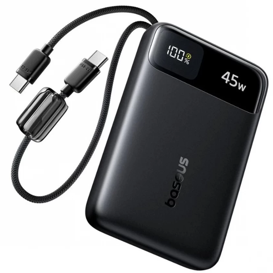 Ekstern batteri Baseus EnerFill FC11, 10000mAh, 45W, QC + PD, 1 x USB-A - 3 x USB-C, Svart E0031000