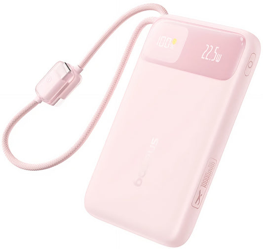 Ekstern batteri Baseus EnerFill FC11, 10000mAh, 22.5W, QC + PD, 1 x Lightning - 1 x USB-A - 2 x USB-C, Rosa E0027R07