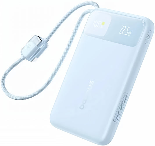 Ekstern batteri Baseus EnerFill FC11, 10000mAh, 22,5W, QC + PD, 1 x Lightning - 1 x USB-A - 2 x USB-C, Blå E0027R06