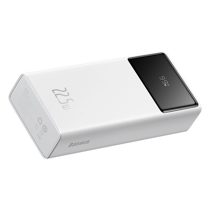 Ekstern batteri Baseus EnerFill FP41, 30000mAh, 22,5W, QC + PD, 1 x USB-C - 2 x USB-A, Hvit E0027K01