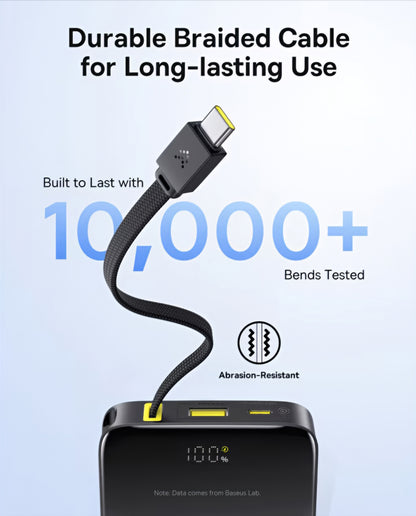 Ekstern batteri Baseus EnerFill Bipow2 Pro, 10000mAh, 22.5W, QC + PD, 1 x USB-A - 2 x USB-C, Svart E0027600