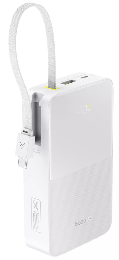 Ekstern batteri Baseus EnerFill Bipow2 Pro, 20000mAh, 22.5W, QC + PD, 1 x USB-A - 2 x USB-C, Hvit E0027700