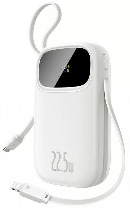 Ekstern batteri Baseus EnerFill FC31, 10000mAh, 22,5W, QC + PD, 1 x Lightning - 1 x USB-A - 2 x USB-C, Hvit P10082106213-00