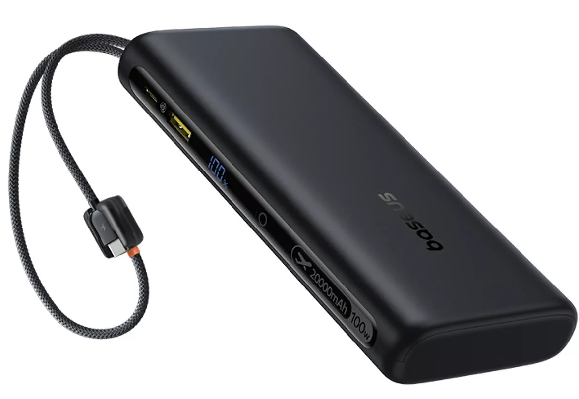 Ekstern batteri Baseus EnerFill FC41, 20000mAh, 100W, QC + PD, 1 x USB-A - 3 x USB-C, Svart E0028N03