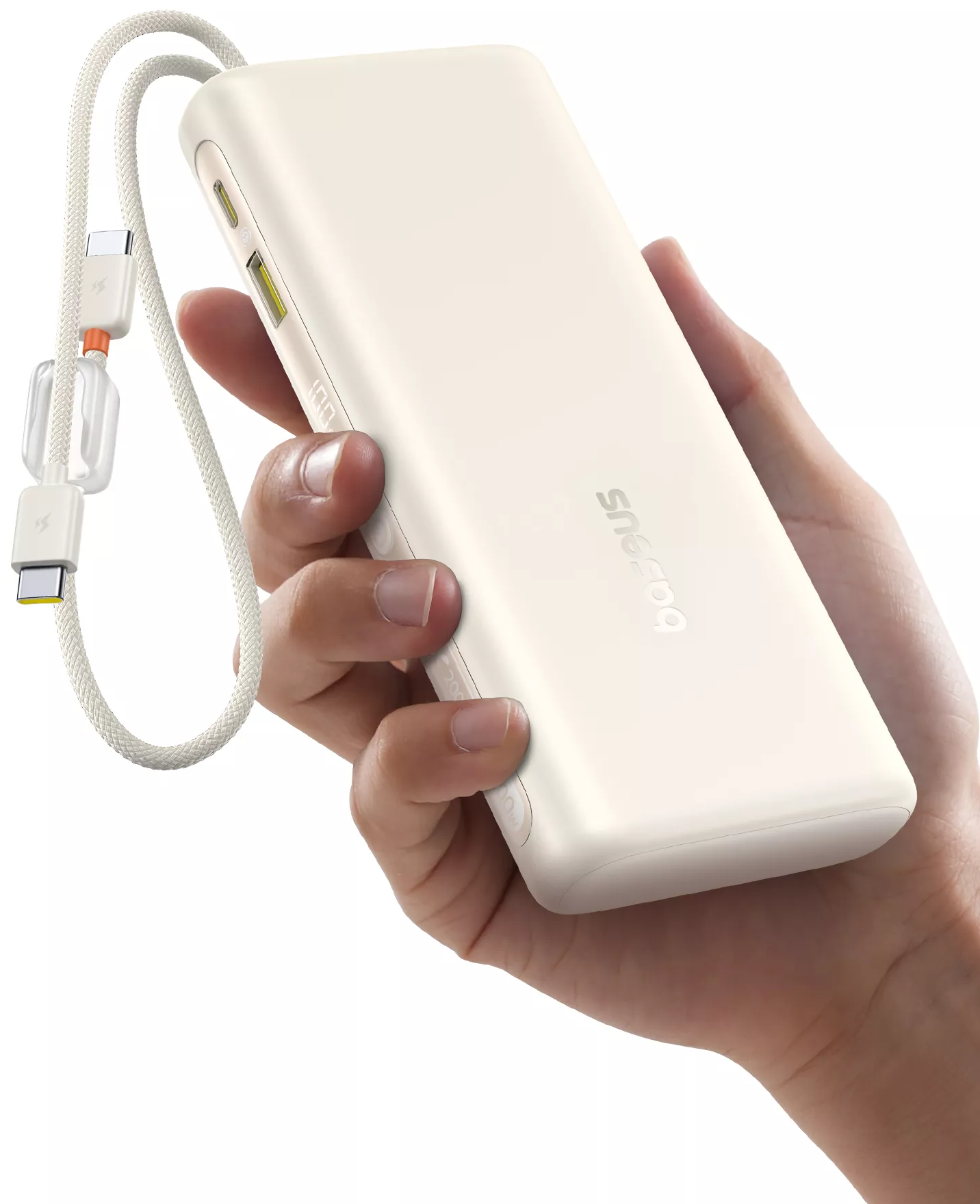 Baseus EnerFill FC41 Ekstern Batteri, 20000mAh, 100W, QC + PD, 1 x USB-A - 3 x USB-C, Hvit E0028N04