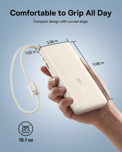 Baseus EnerFill FC41 Ekstern Batteri, 20000mAh, 100W, QC + PD, 1 x USB-A - 3 x USB-C, Hvit E0028N04