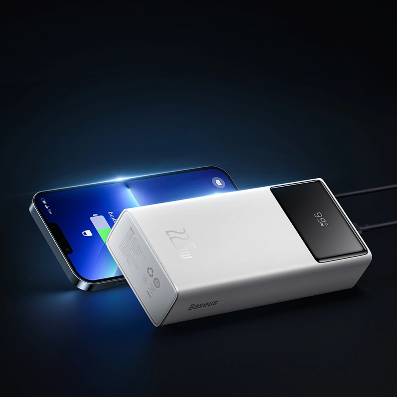 Ekstern batteri Baseus EnerFill FP41, 30000mAh, 22,5W, QC + PD, 1 x USB-C - 2 x USB-A, Hvit E0027K01