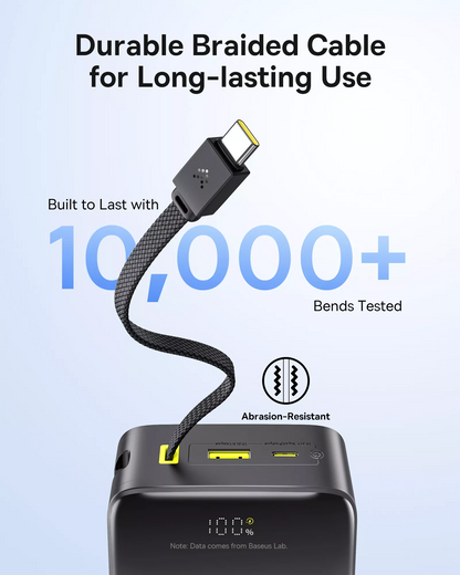 Ekstern batteri Baseus EnerFill Bipow2 Pro, 30000mAh, 22.5W, QC + PD, 1 x USB-A - 2 x USB-C, Svart E0028100