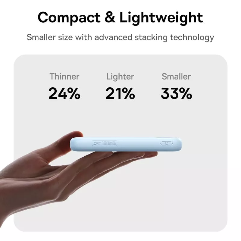 Baseus EnerFill FC11 Ekstern Batteri, 10000mAh, 22,5W, QC + PD, 1 x Lightning - 1 x USB-A - 2 x USB-C, Svart E0027R04