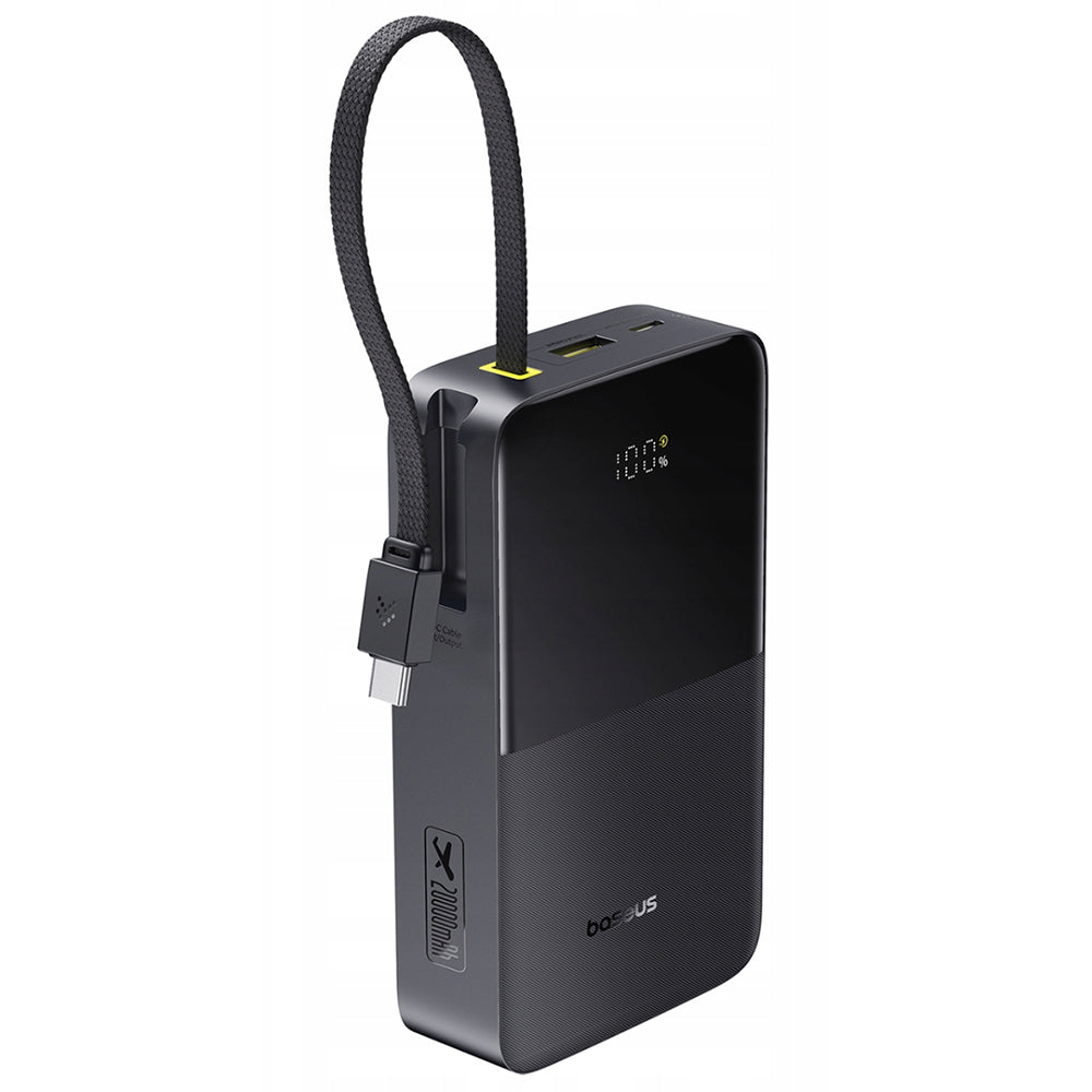 Baseus EnerFill Bipow2 Pro ekstern batteri, 20000mAh, 22.5W, QC + PD, 1 x USB-A - 2 x USB-C, Svart E0027701
