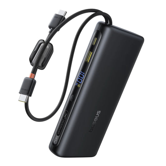 Baseus EnerFill FC41 Ekstern Batteri, 25000mAh, 145W, QC + PD, 1 x USB-A - 3 x USB-C, Svart E0028H03