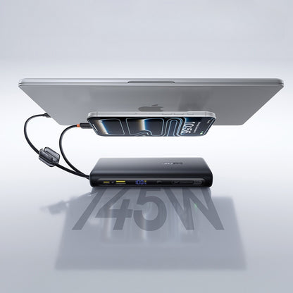 Baseus EnerFill FC41 Ekstern Batteri, 25000mAh, 145W, QC + PD, 1 x USB-A - 3 x USB-C, Svart E0028H03