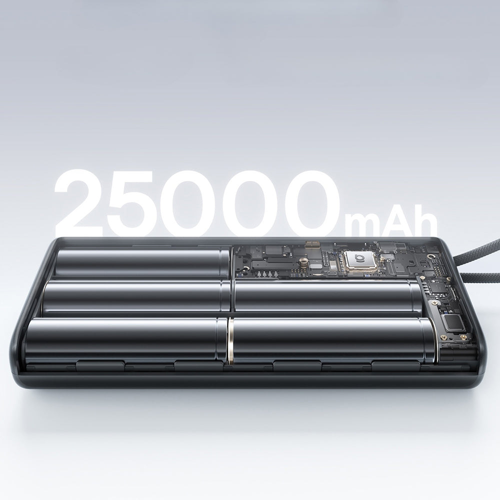 Baseus EnerFill FC41 Ekstern Batteri, 25000mAh, 145W, QC + PD, 1 x USB-A - 3 x USB-C, Svart E0028H03