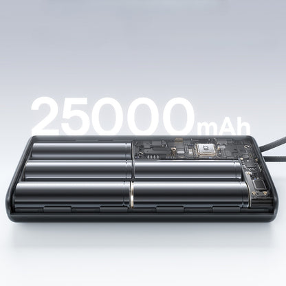 Baseus EnerFill FC41 Ekstern Batteri, 25000mAh, 145W, QC + PD, 1 x USB-A - 3 x USB-C, Svart E0028H03