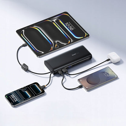 Baseus EnerFill FC41 Ekstern Batteri, 25000mAh, 145W, QC + PD, 1 x USB-A - 3 x USB-C, Svart E0028H03