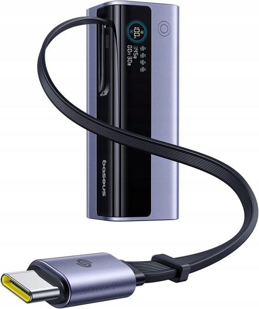 Ekstern batteri Baseus EnerGeek GR11, 20000mAh, 145W, QC + PD, 1 x USB-A - 3 x USB-C, Grå