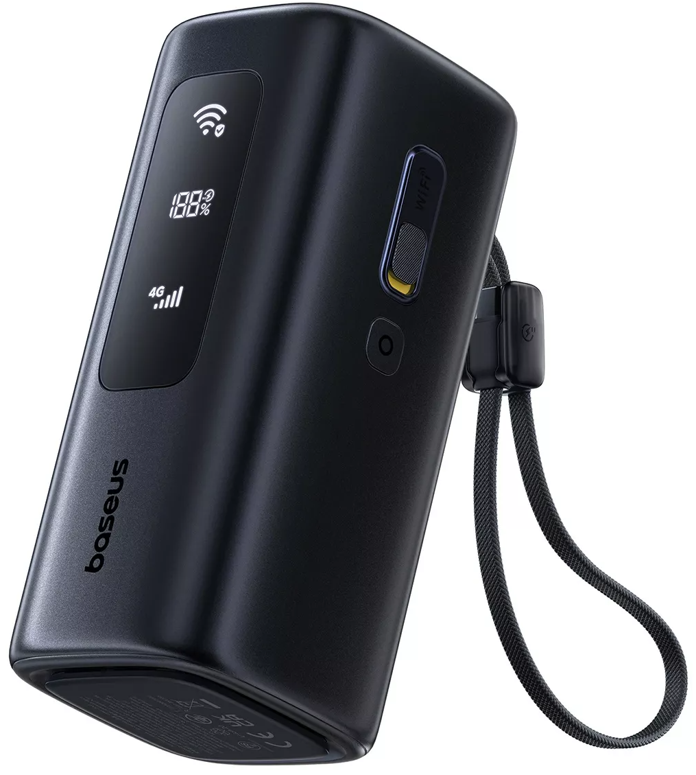 Baseus EnerGeek GX11 Ekstern Batteri, 20000mAh, 67W, QC + PD, 1 x USB-A - 2 x USB-C, Svart E0025701