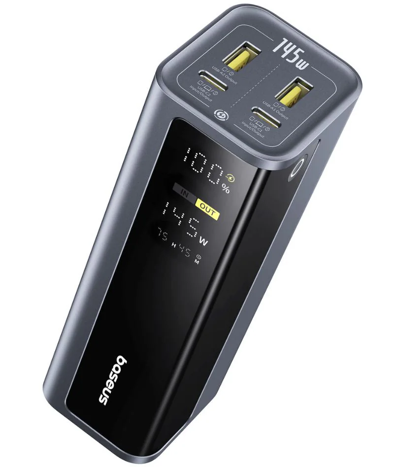 Ekstern Batteri Baseus EnerGeek GP12, 20800mAh, 145W, QC + PD, 2 x USB-A - 2 x USB-C, Grå P10082109813-00