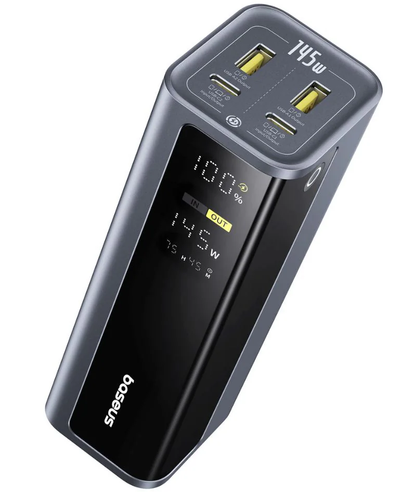 Ekstern Batteri Baseus EnerGeek GP12, 20800mAh, 145W, QC + PD, 2 x USB-A - 2 x USB-C, Grå P10082109813-00