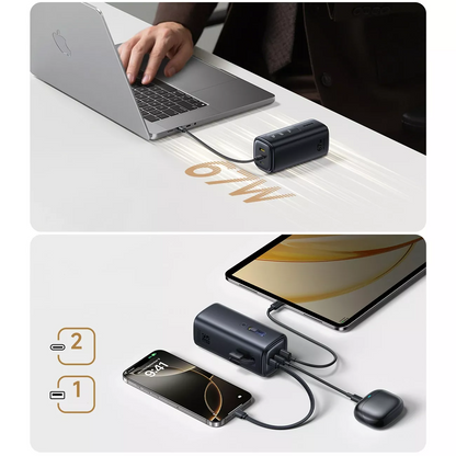 Baseus EnerGeek GX11 Ekstern Batteri, 20000mAh, 67W, QC + PD, 1 x USB-A - 2 x USB-C, Svart E0025701