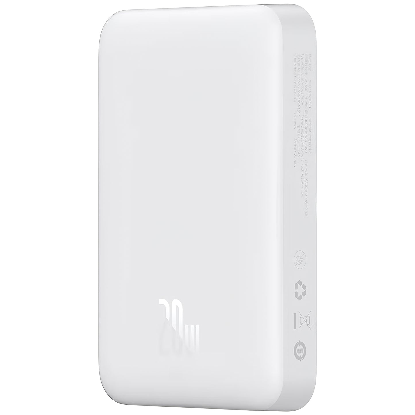 Ekstern batteri Baseus Magnetic Mini, 10000mAh, 20W, PD + FQI, 1 x USB-C, Hvit P10059001223-00