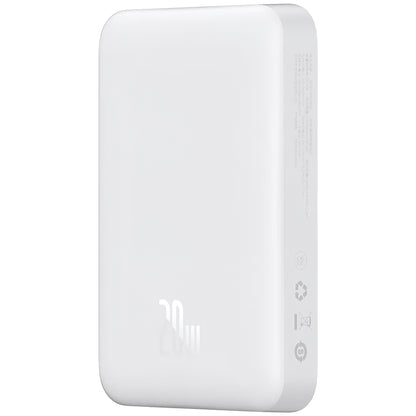 Ekstern batteri Baseus Magnetic Mini, 10000mAh, 20W, PD + FQI, 1 x USB-C, Hvit P10059001223-00
