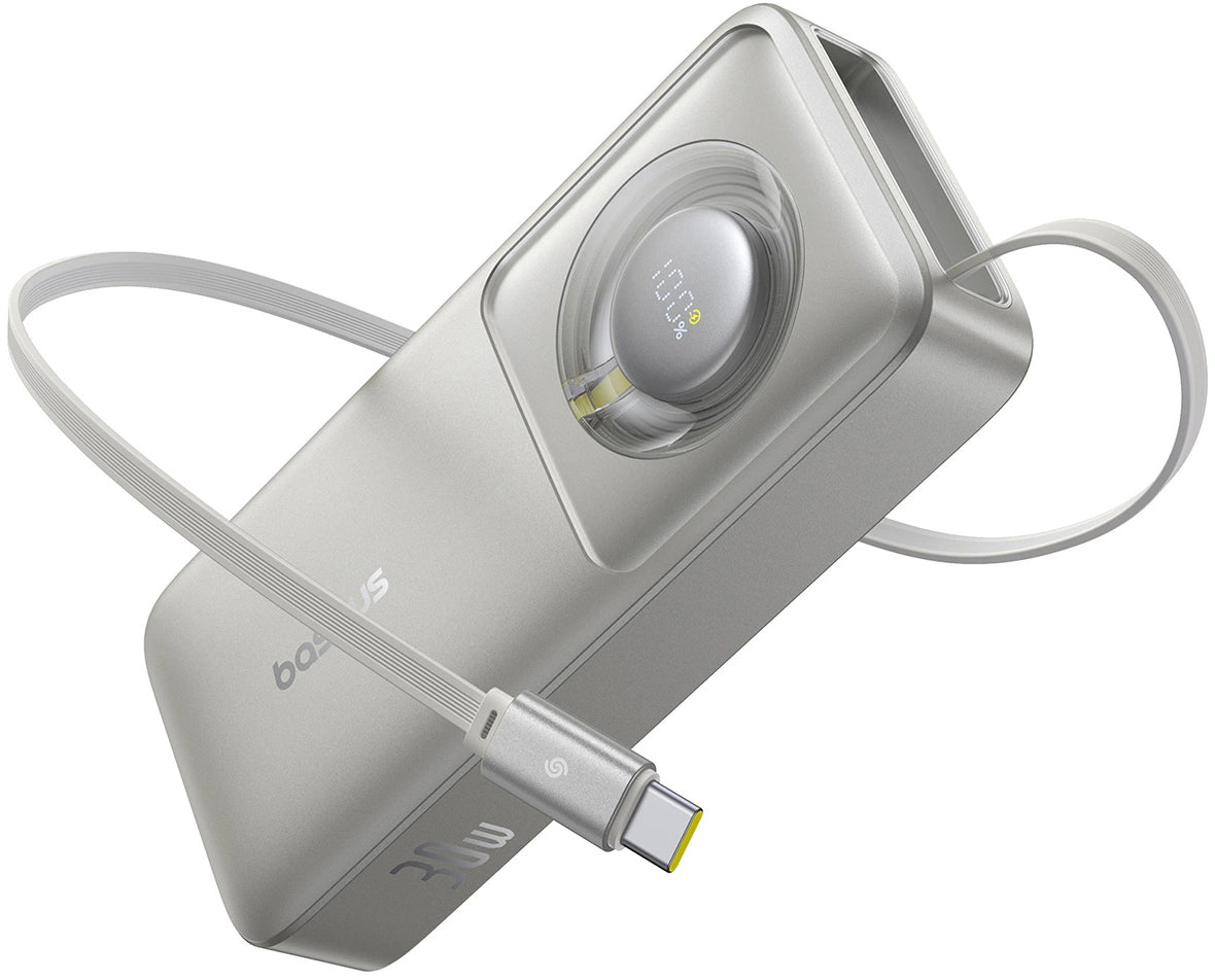 Ekstern batteri Baseus OS Free2Pull, 10000mAh, 30W, PD, 2 x USB-C, Grå P10073701843-00