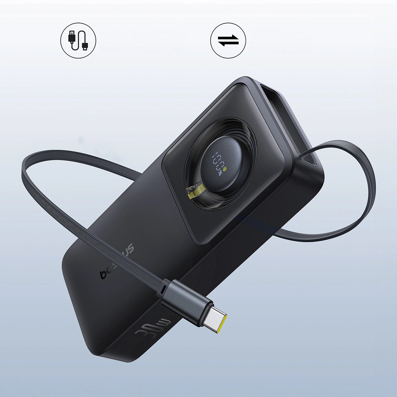 Ekstern batteri Baseus OS Free2Pull, 10000mAh, 30W, PD, 2 x USB-C, Svart P10073701123-00