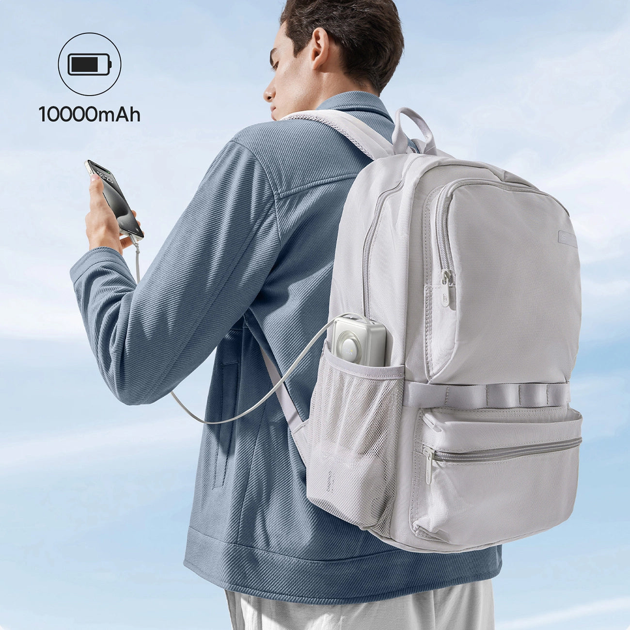 Ekstern batteri Baseus OS Free2Pull, 10000mAh, 30W, PD, 2 x USB-C, Grå P10073701843-00