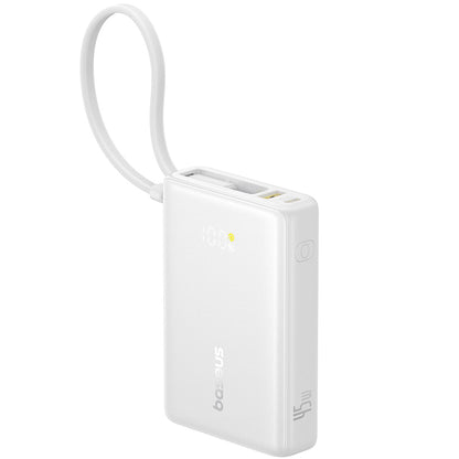 Ekstern batteri Baseus PicoGo, 10000mAh, 45W, QC + PD, 1 x USB-A - 2 x USB-C, Hvit P10076803213-00
