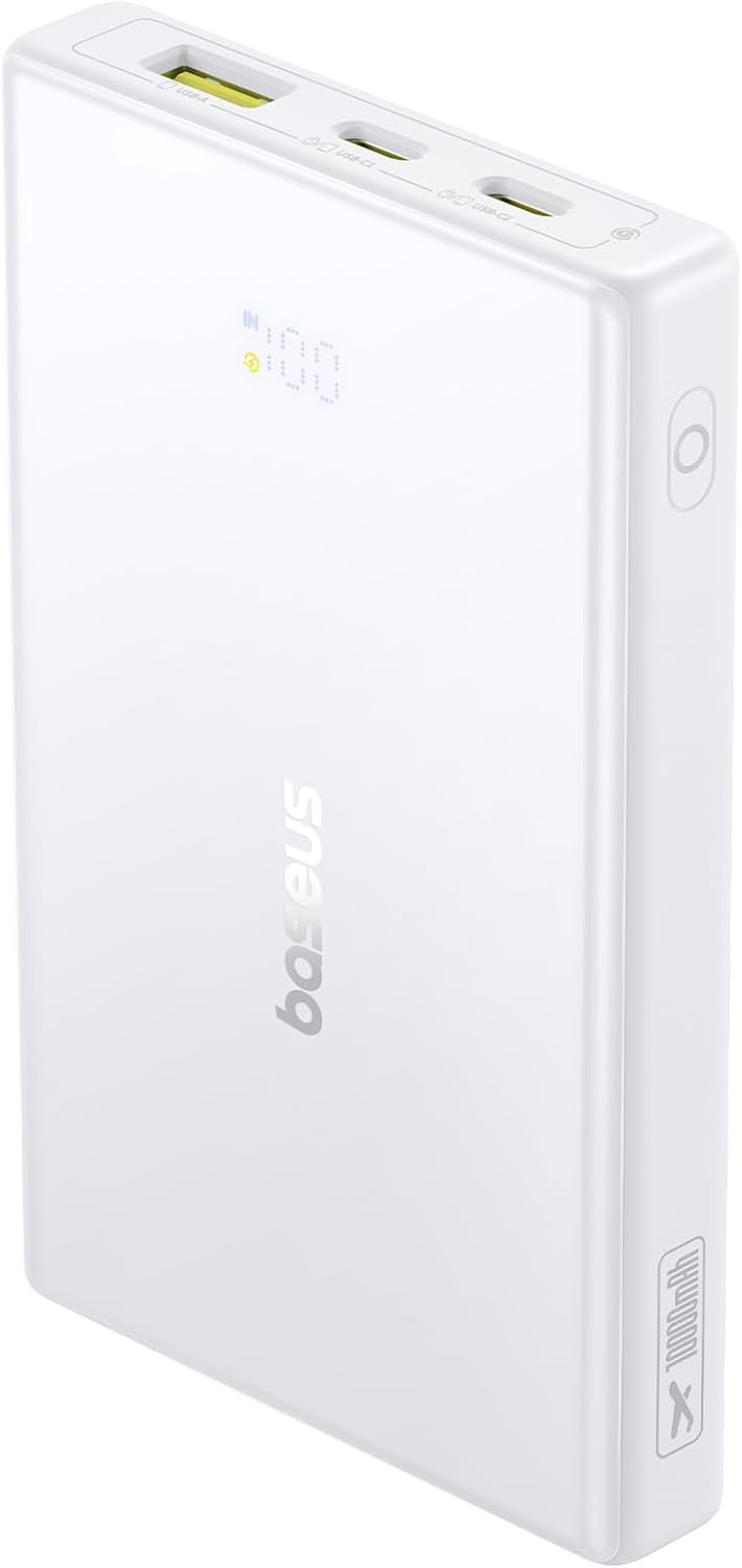 Ekstern Batteri Baseus PicoGo, 10000mAh, 20W, QC + PD, 1 x USB-A - 2 x USB-C, Hvit P10076801213-00
