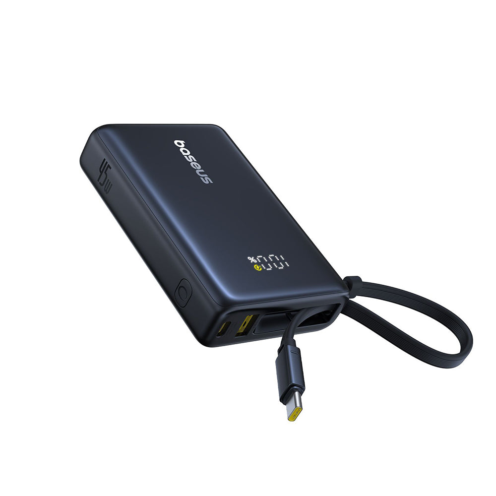 Ekstern batteri Baseus PicoGo, 10000mAh, 45W, QC + PD, 1 x USB-A - 2 x USB-C, Svart P10076803123-00