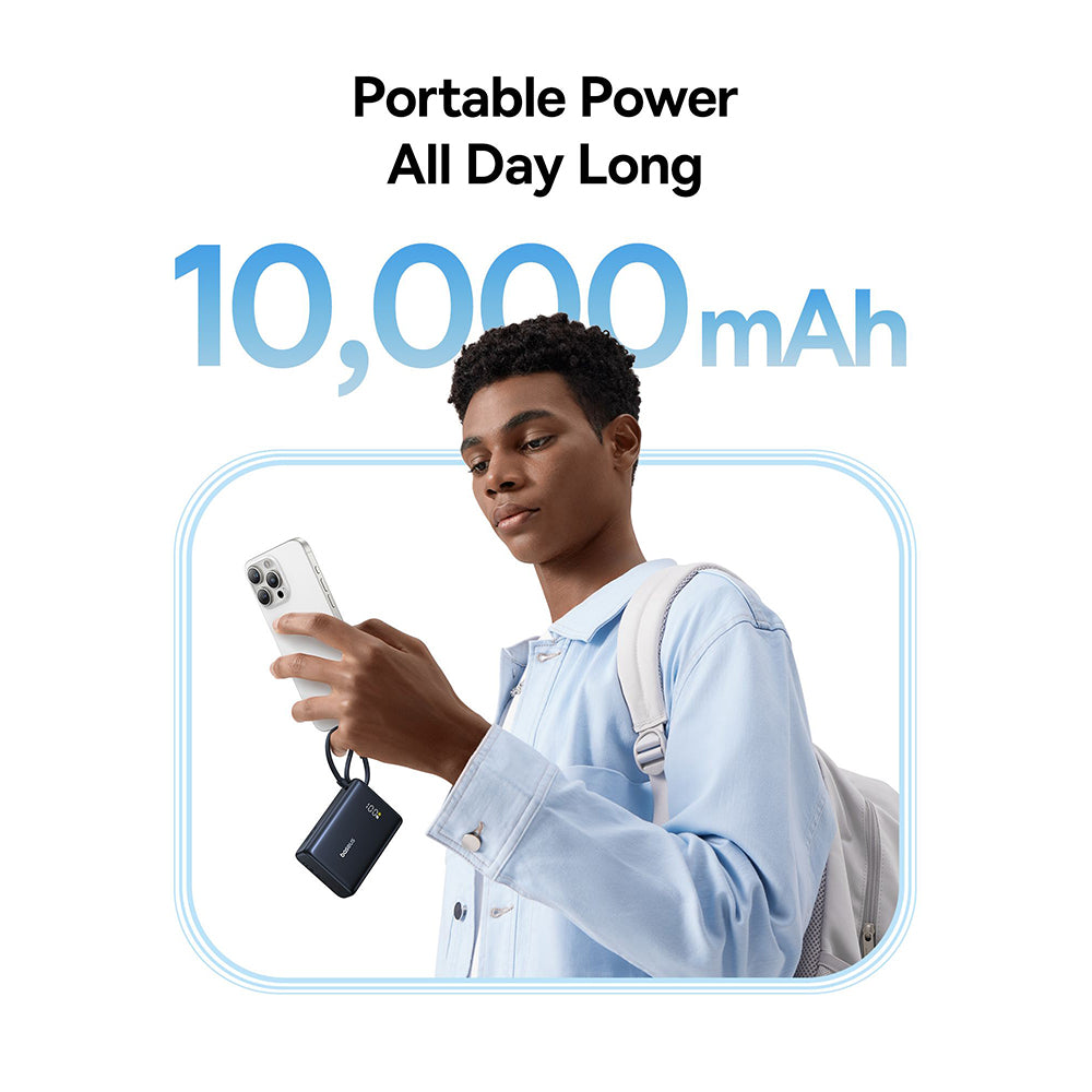 Ekstern batteri Baseus PicoGo, 10000mAh, 45W, QC + PD, 1 x USB-A - 2 x USB-C, Svart P10076803123-00