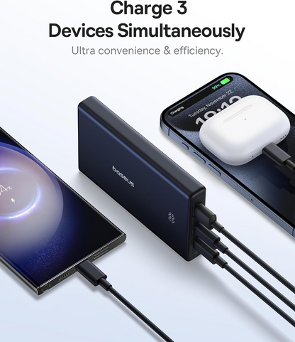 Ekstern Batteri Baseus PicoGo, 10000mAh, 20W, QC + PD, 1 x USB-A - 2 x USB-C, Hvit P10076801213-00
