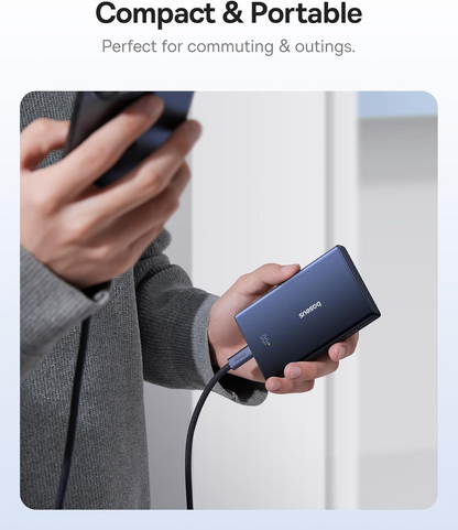 Ekstern Batteri Baseus PicoGo, 10000mAh, 20W, QC + PD, 1 x USB-A - 2 x USB-C, Hvit P10076801213-00