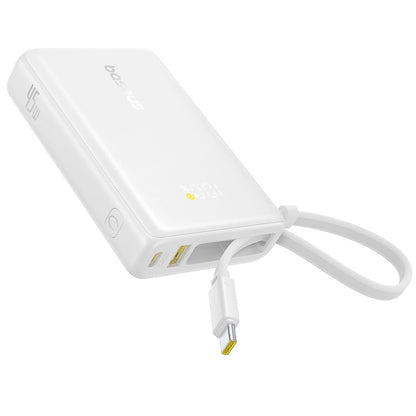 Ekstern batteri Baseus PicoGo, 10000mAh, 45W, QC + PD, 1 x USB-A - 2 x USB-C, Hvit P10076803213-00