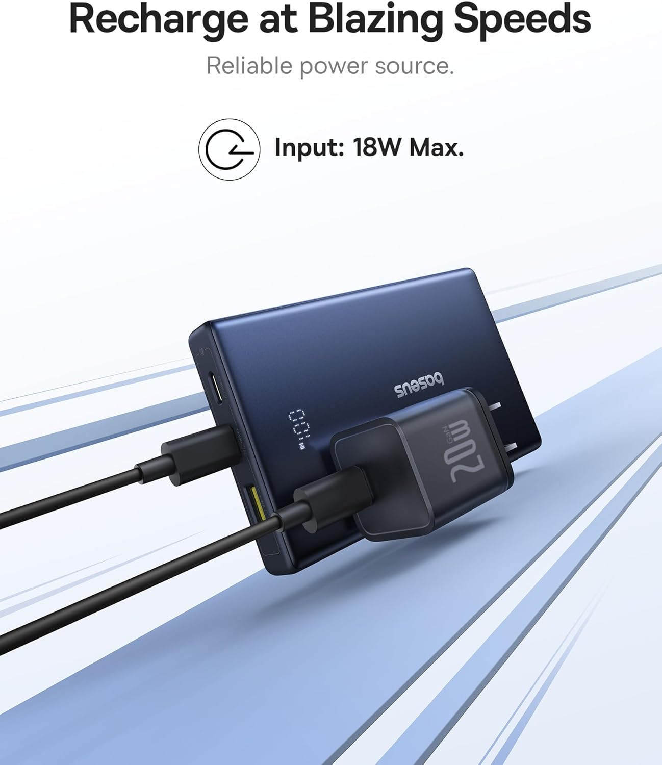 Ekstern Batteri Baseus PicoGo, 10000mAh, 20W, QC + PD, 1 x USB-A - 2 x USB-C, Hvit P10076801213-00
