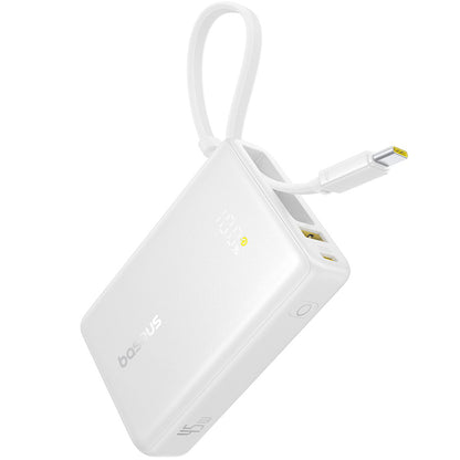 Ekstern batteri Baseus PicoGo, 10000mAh, 45W, QC + PD, 1 x USB-A - 2 x USB-C, Hvit P10076803213-00