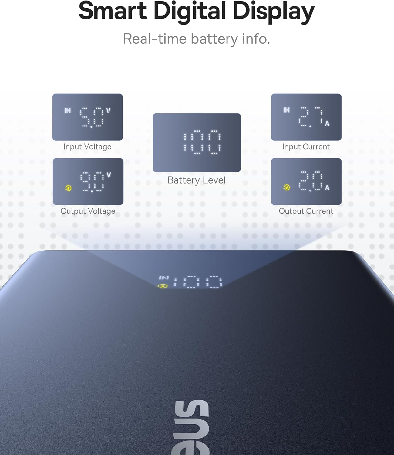 Ekstern Batteri Baseus PicoGo, 10000mAh, 20W, QC + PD, 1 x USB-A - 2 x USB-C, Hvit P10076801213-00