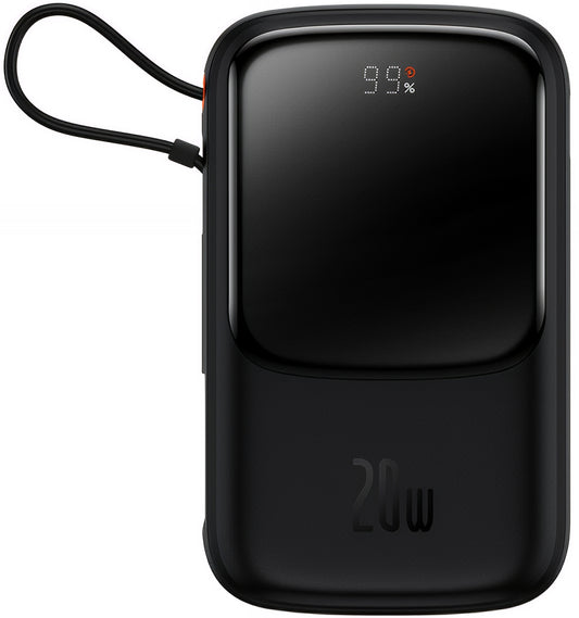 Ekstern batteri Baseus Qpow Pro, 20000mAh, 20W, QC + PD, 1 x Lightning - 1 x USB-A - 1 x USB-C, Svart PPQD060201
