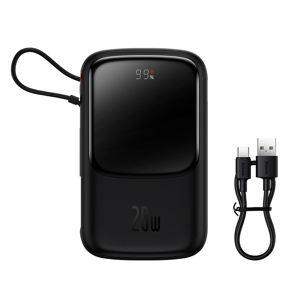 Ekstern batteri Baseus Qpow Pro, 20000mAh, 20W, QC + PD, 1 x Lightning - 1 x USB-A - 1 x USB-C, Svart PPQD040001