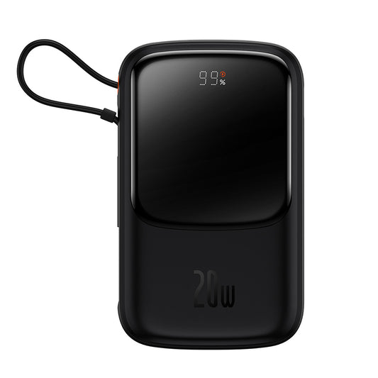 Ekstern batteri Baseus Qpow Pro, 20000mAh, 20W, QC + PD, 1 x Lightning - 1 x USB-A - 1 x USB-C, Svart PPQD040001