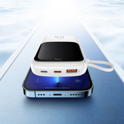 Ekstern Batteri Baseus Qpow Pro, 10000mAh, 22.5W, QC + PD, 1 x USB-A - 2 x USB-C, Hvit PPQD020102